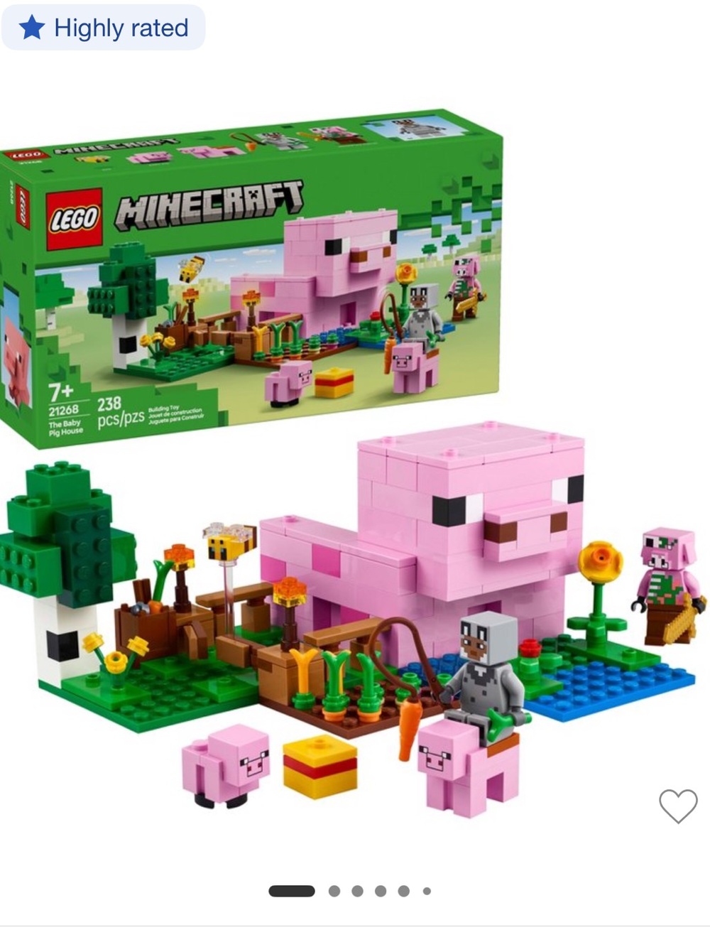 Lego Minecraft The Baby Pig House Toy
Figures and Building Playset 21268